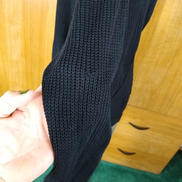 NUDE apparel black knit crossover deep plunge sweater - Picture 9 of 9